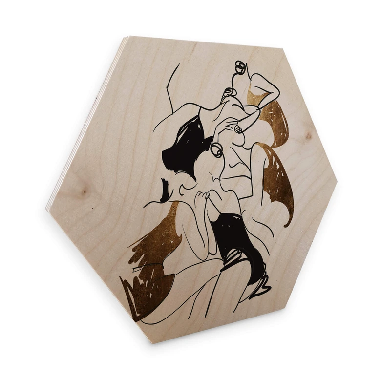 Hexagon - Holz Birke-Furnier Kubistika - Ballerinas 