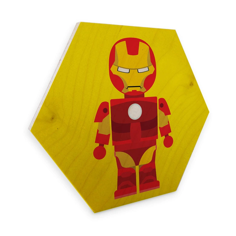 Hexagon - Holz Birke-Furnier Gomes - Iron Man Spielzeug 