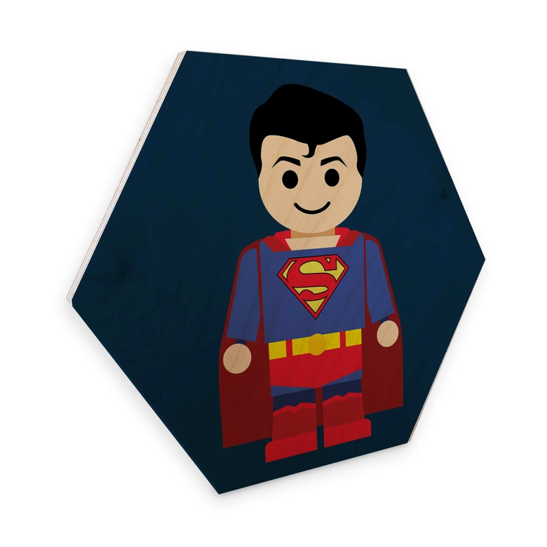 Hexagon - Holz Birke-Furnier Gomes - Superman Spielzeug 