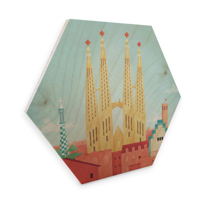 Hexagon - Holz Birke-Furnier Rivers - Barcelona 
