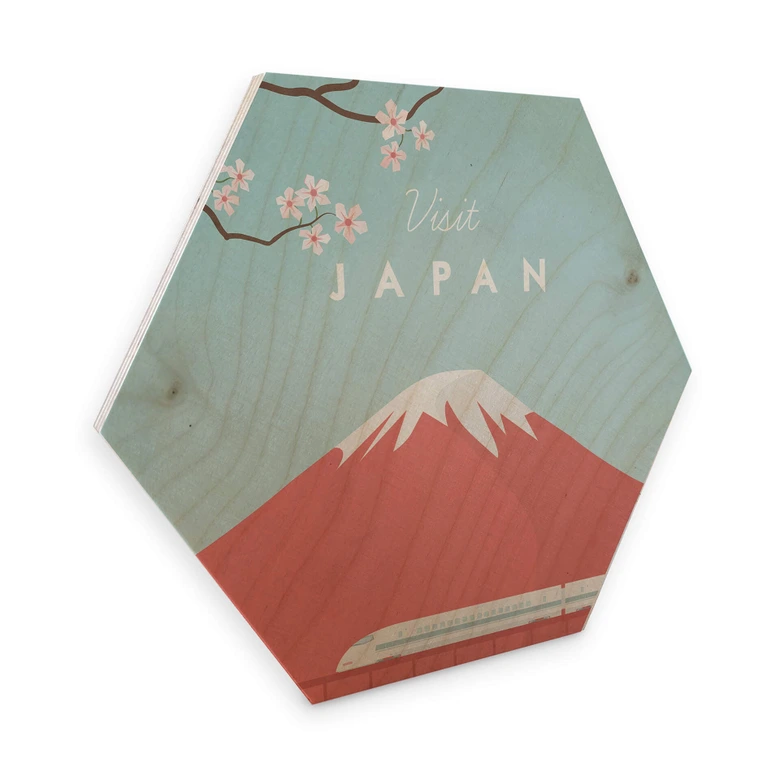 Hexagon - Holz Birke-Furnier Rivers - Japan 