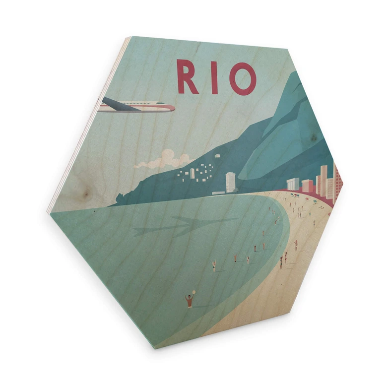 Hexagon - Holz Birke-Furnier Rivers - Rio de Janeiro 