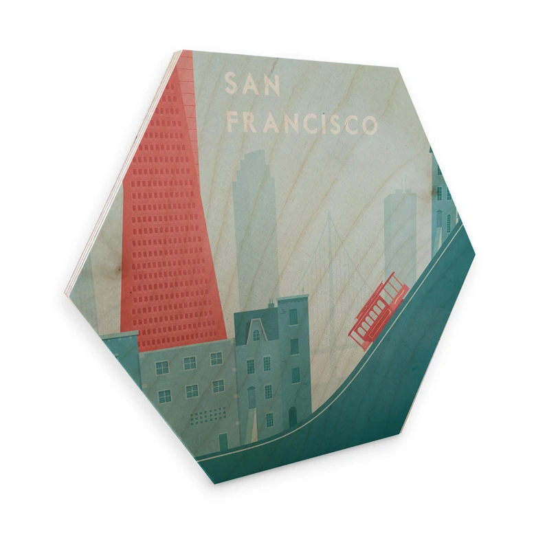 Hexagon - Holz Birke-Furnier Rivers - San Francisco 