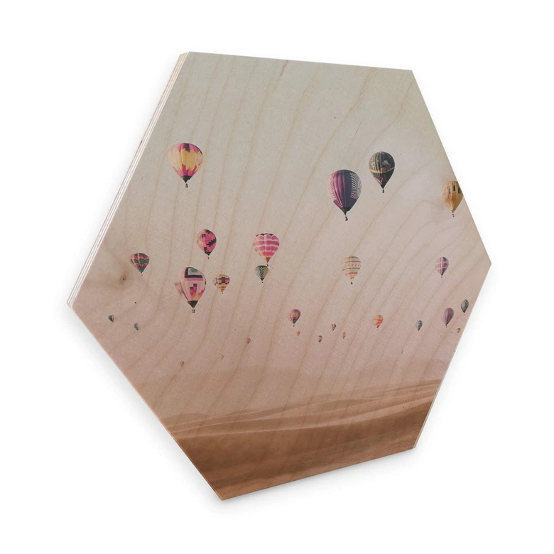 Hexagon - Holz Birke-Furnier - Sisi & Seb - Heißluftballons 