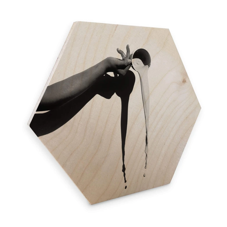 Hexagon - Holz Birke-Furnier - Das Milchglas 
