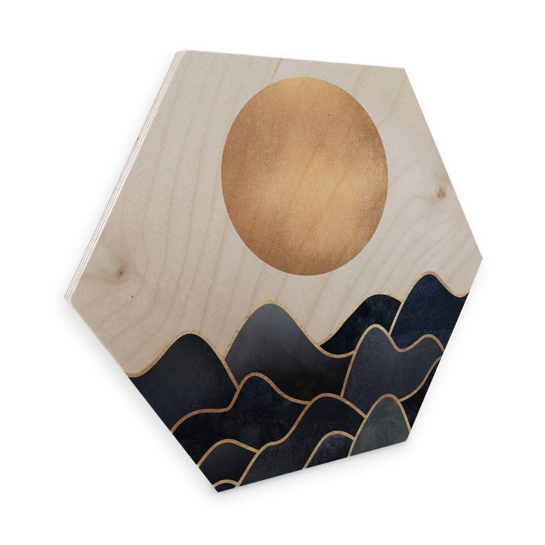 Hexagon - Holz Birke-Furnier - Fredriksson - Wellen 