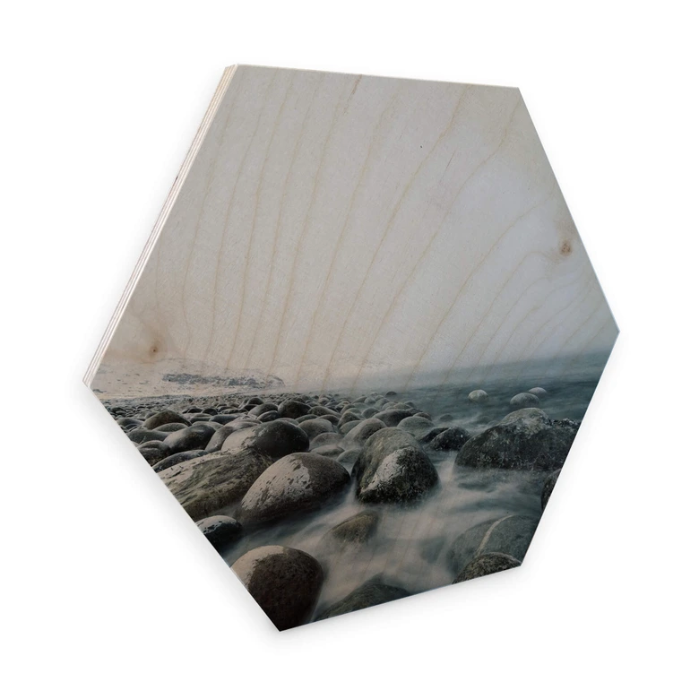 Hexagon - Holz Birke-Furnier - Gezeiten 