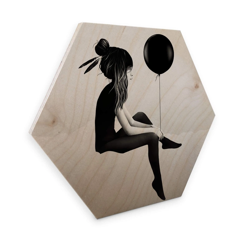 Hexagon - Holz Birke-Furnier - Ireland - No such thing as nothing - Ballon 