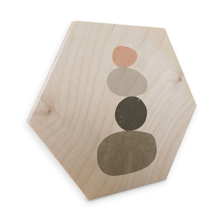 Hexagon - Holz Nouveauprints - Pebbles 1 