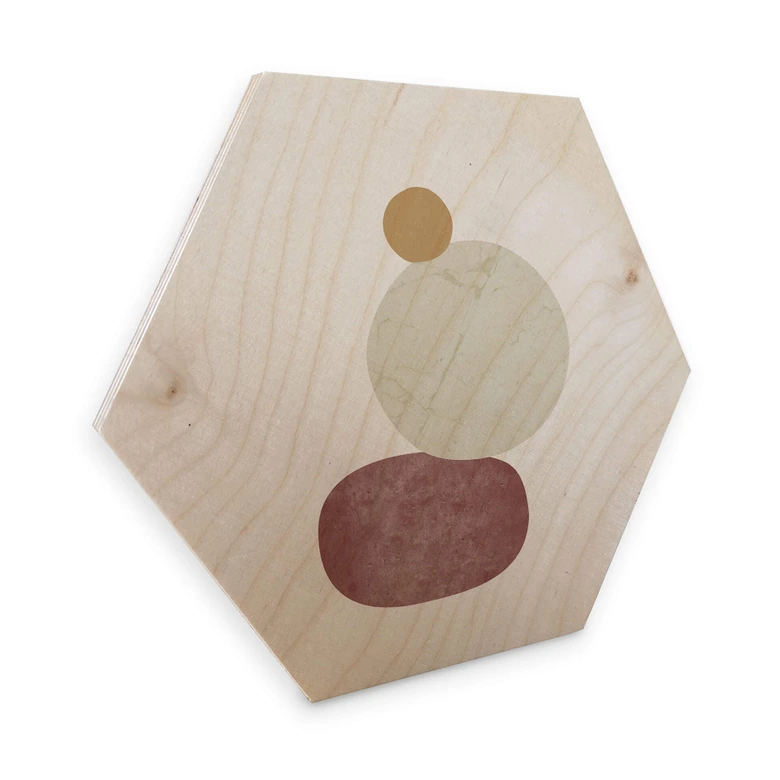 Hexagon - Holz Birke-Furnier Nouveauprints - Pebbles 2 