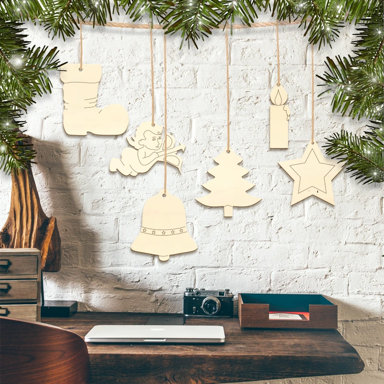 Baumschmuck Set (6-teilig) mit Aufhänger 