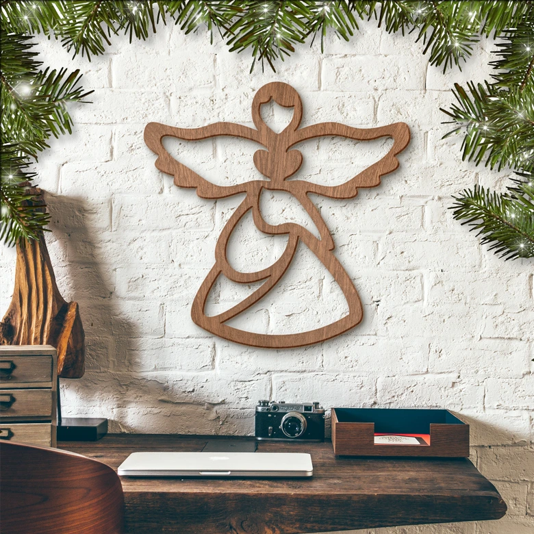 Arte en madera de caoba - Angel 