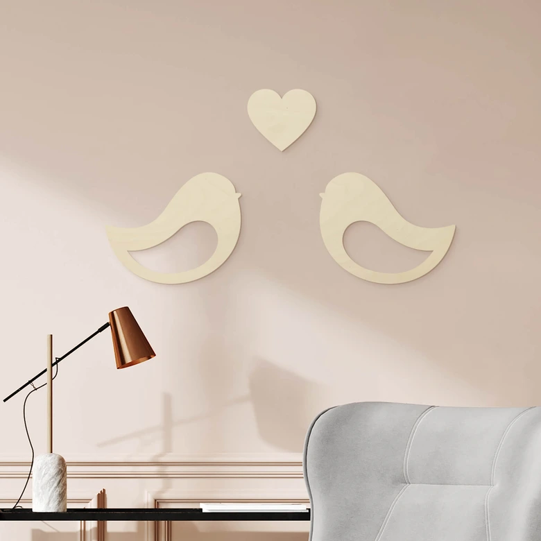 Holzkunst Pappel - Vogelpärchen 