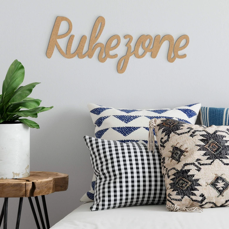 3D Schriftzug Ruhezone - MDF Natur 