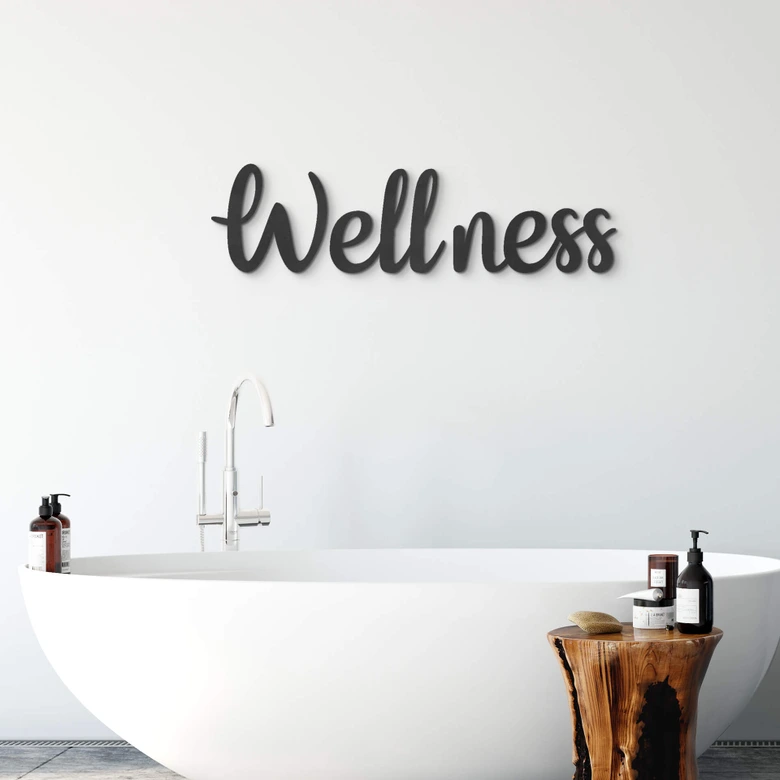 3D Schriftzug Wellness (3-teilig) - MDF-Buchstaben 