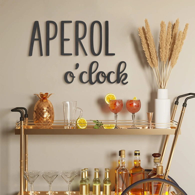 3D MDF Schriftzug - Küche - Aperol o'clock 