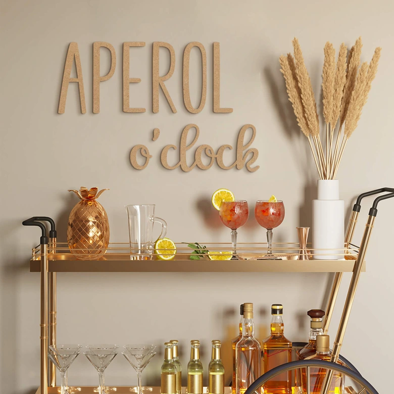 Décoration en bois MDF Aperol o'clock 
