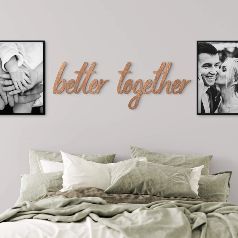Décoration en bois placage acajou Better Together 