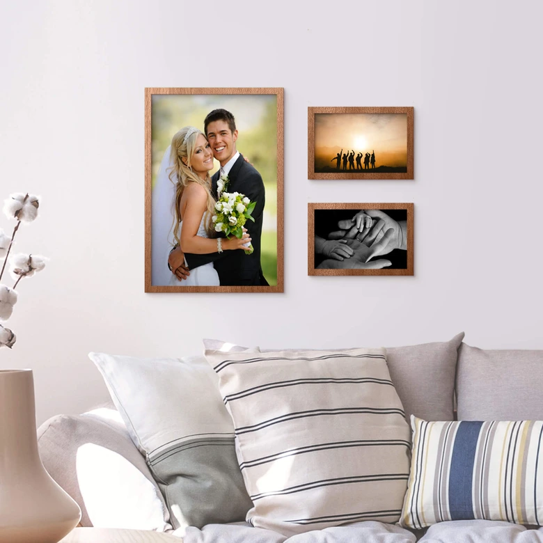 Marco de madera (3 piezas) - madera de caoba 