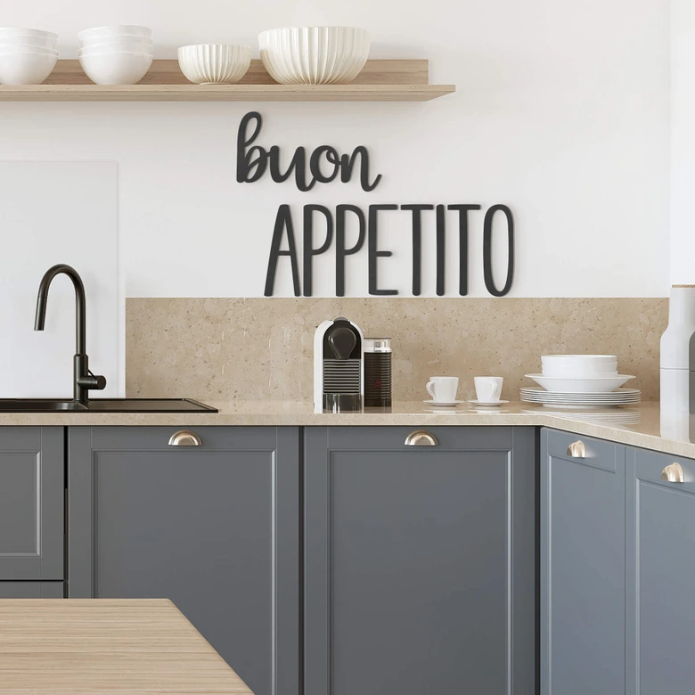 Letras de MDF - refranes para la cocina - Buon Appetito 