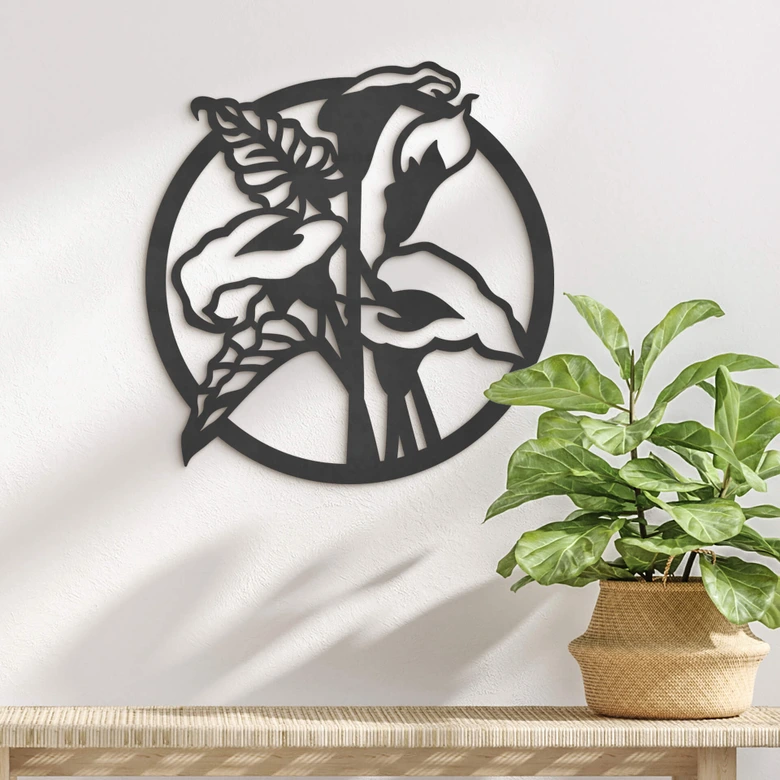 Wanddeko Floral - Calla Blume - MDF 