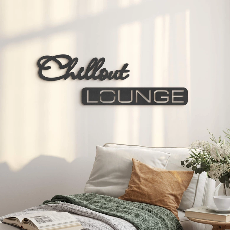 MDF-Deko 3D Schriftzug Chillout Lounge 