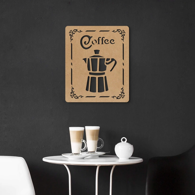 MDF Decoratie Koffie bord - Espresso koffiepot 