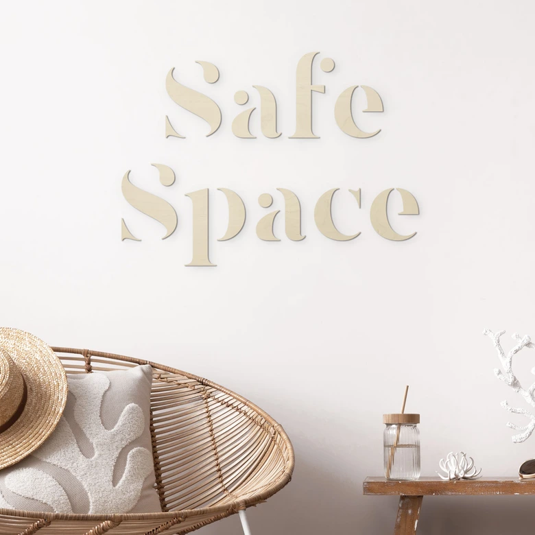 lettre 3D Dormeur - Décoration en bois pour chambre à coucher - Peuplier 
