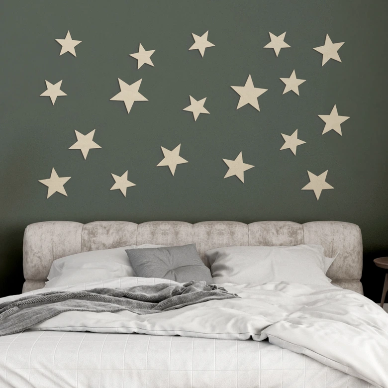 3D wall decoration star set - Wooden decoration poplar for children's room | bedroom 
