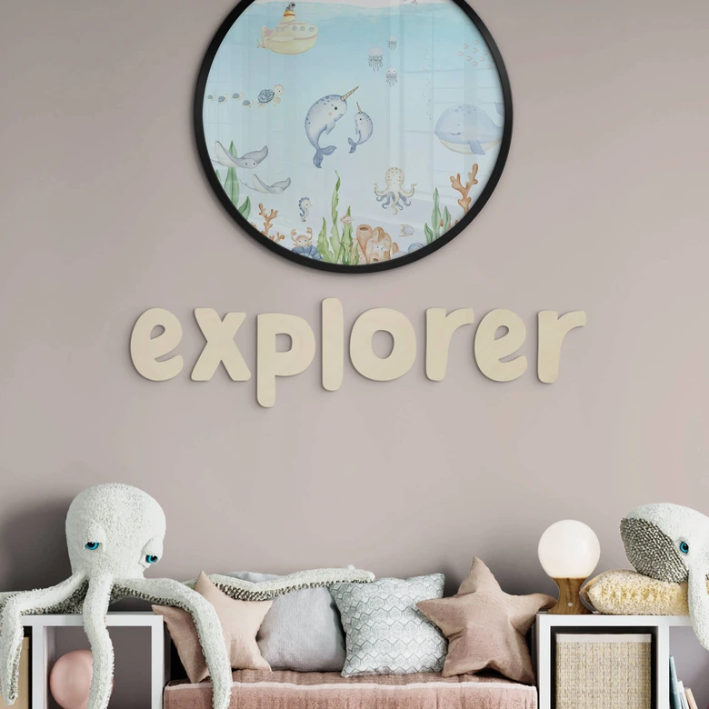 Wanddecoratie Populierenhout Explorer 