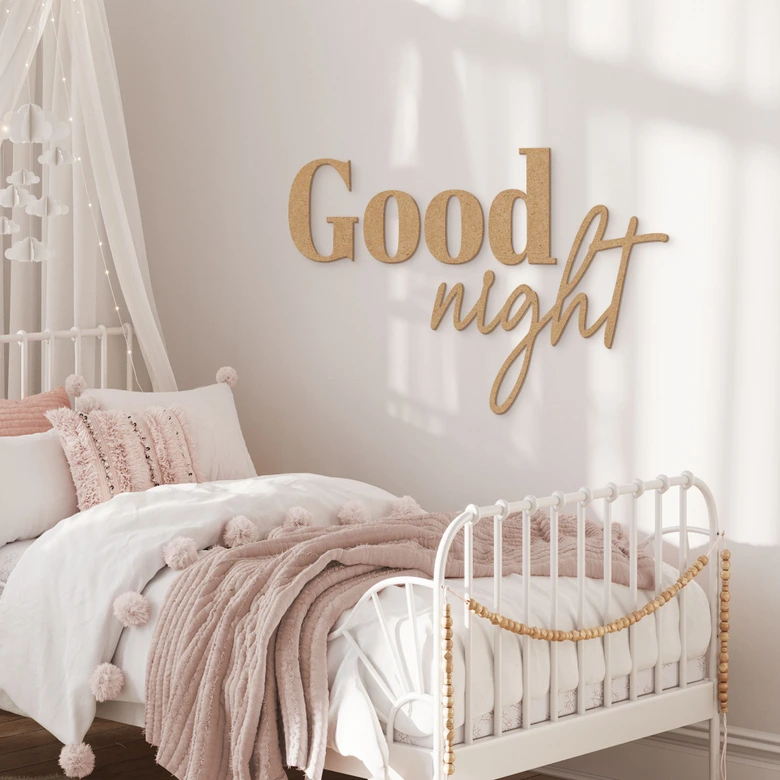 Décoration en bois MDF Good Night  