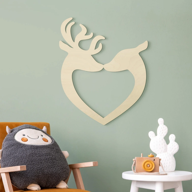 Holzkunst Pappel - Hirsch Herz 