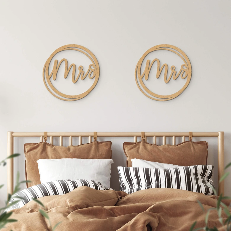 MDF Decoratie Mrs and Mrs 