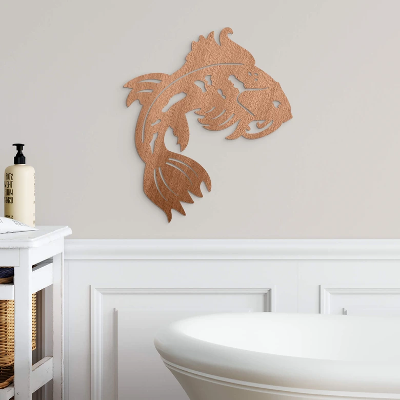 Holzdeko Mahagoni - Japanischer Koi  