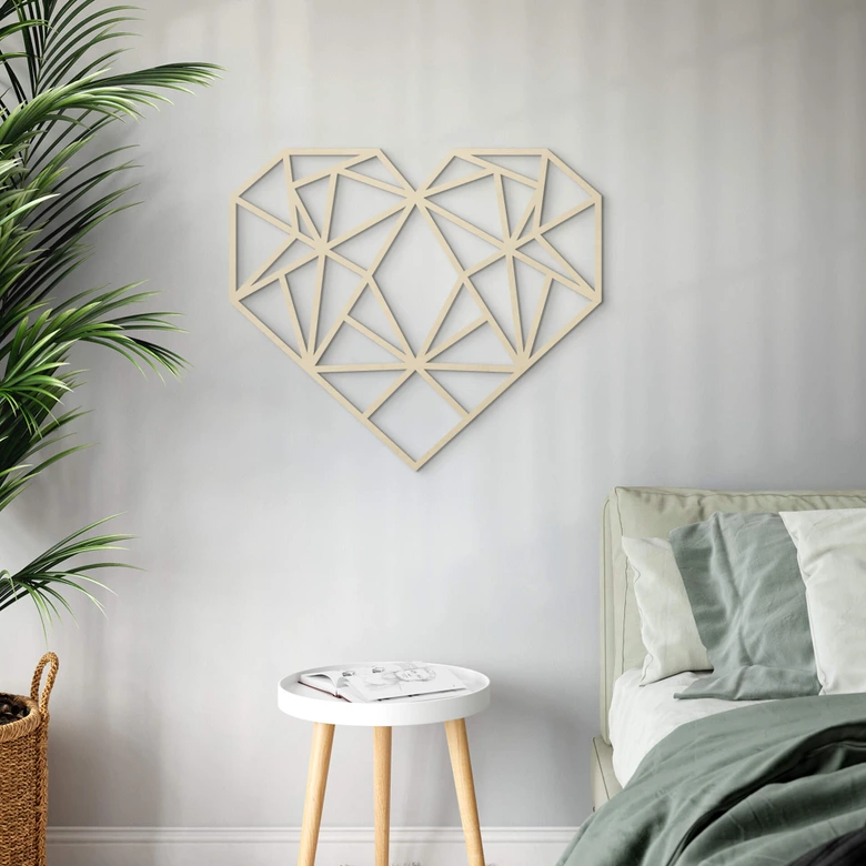 Decoro in legno origami - Cuore 