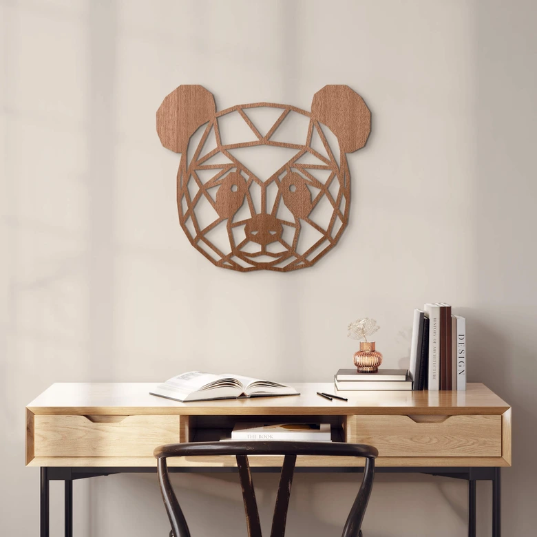 Holzkunst Mahagoni - Origami Panda 