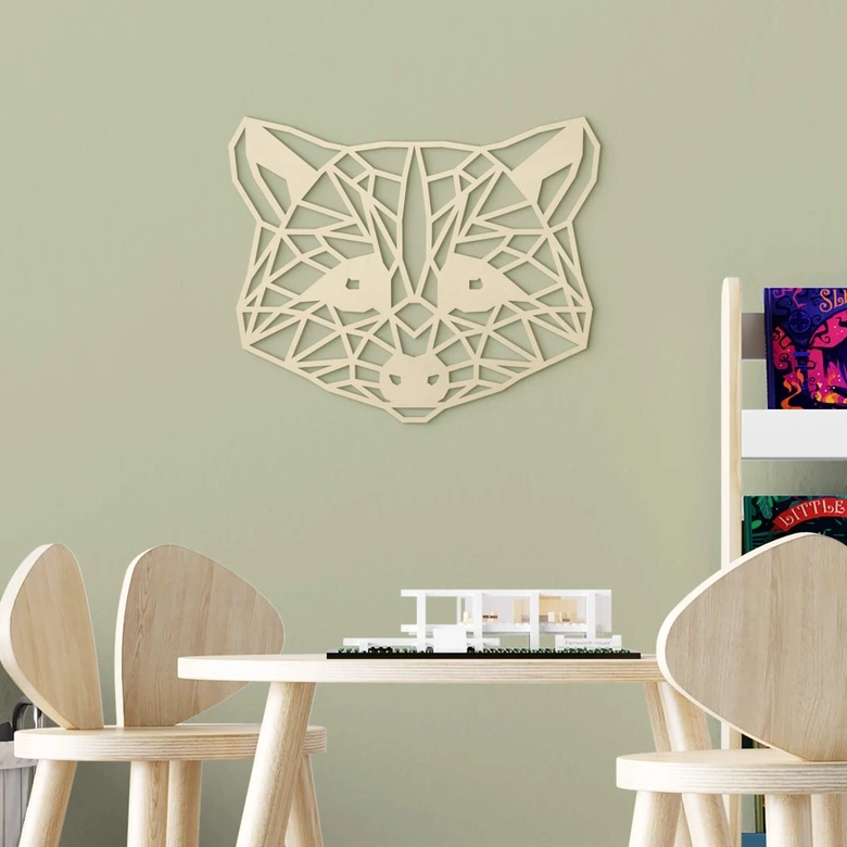 Holzkunst Pappel - Origami Waschbär 