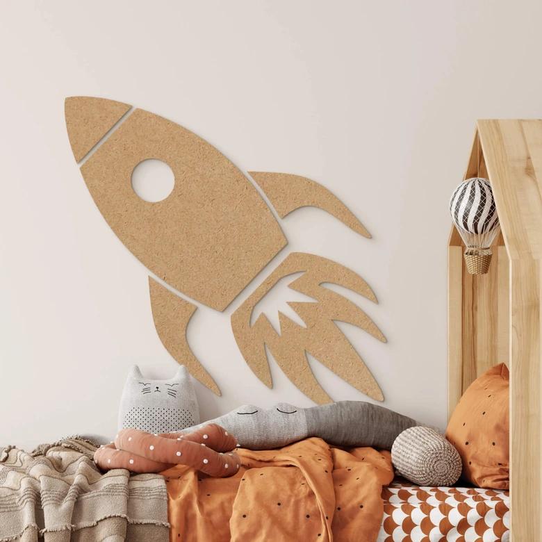 MDF Decoratie naturel Raket 