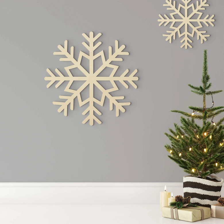 Weihnachtsdeko Schneeflocke - Pappelholz 