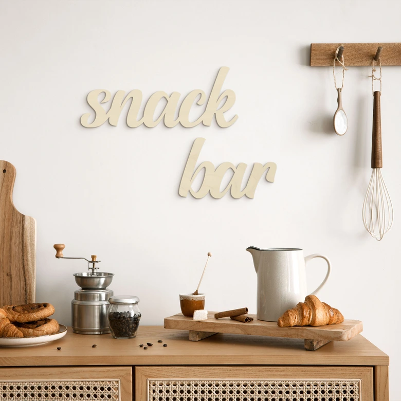 Väggdekoration bokstäver för köket - Snack Bar - Poplar 