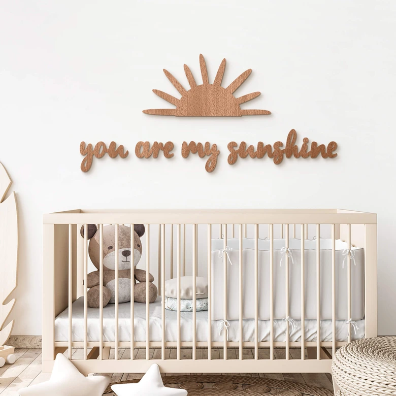 Houten Wanddecoratie Mahoniefineer You are My Sunshine 