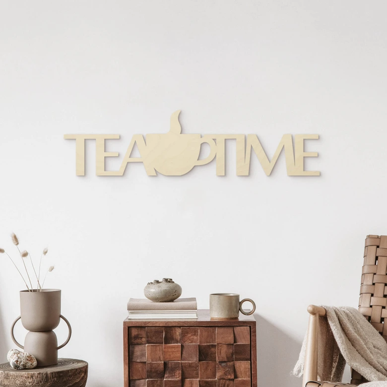 Houten Tekst Tea Time 
