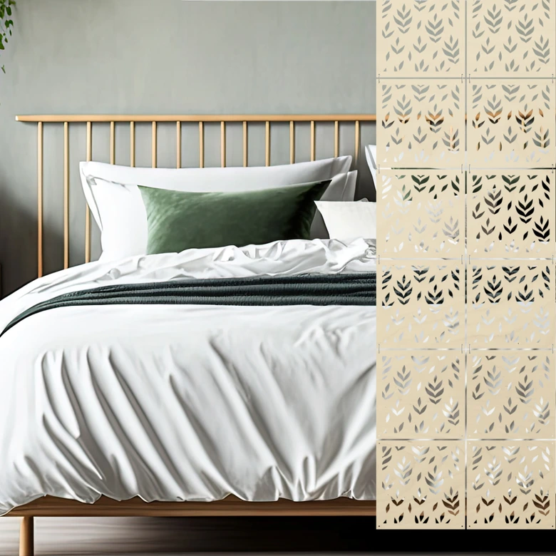 Separador de ambientes de madera Hojas florales - Álamo 