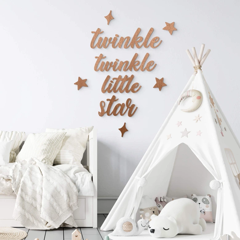 Houten Wanddecoratie Mahoniefineer Twinkle Twinkle Little Star 