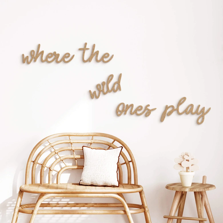 MDF-Deko 3D Schriftzug Where the wild ones play 
