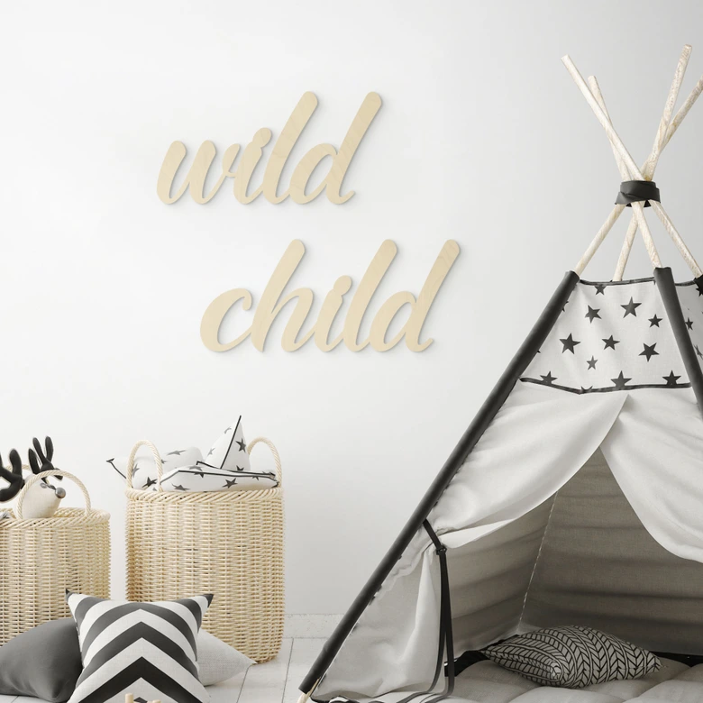 Wanddecoratie Populierenhout Wild Child 