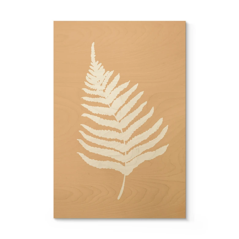 Houten Poster Silhouet van varenblad - 1X Studio 
