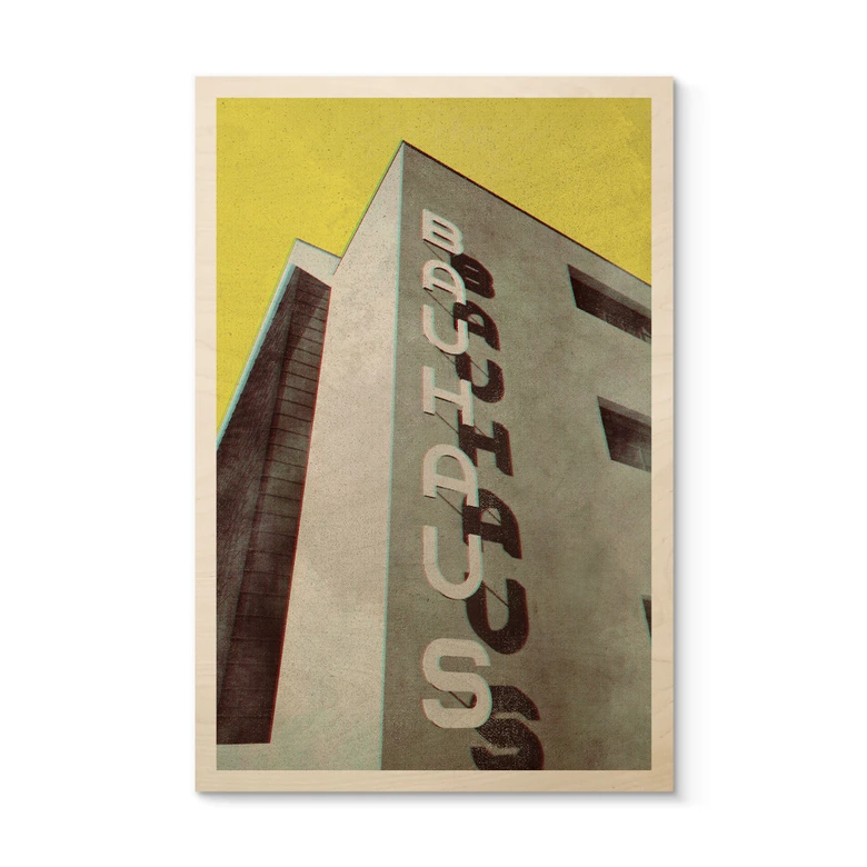 Träposter vintage Bauhaus Dessau arkitektur - Blursbyai 