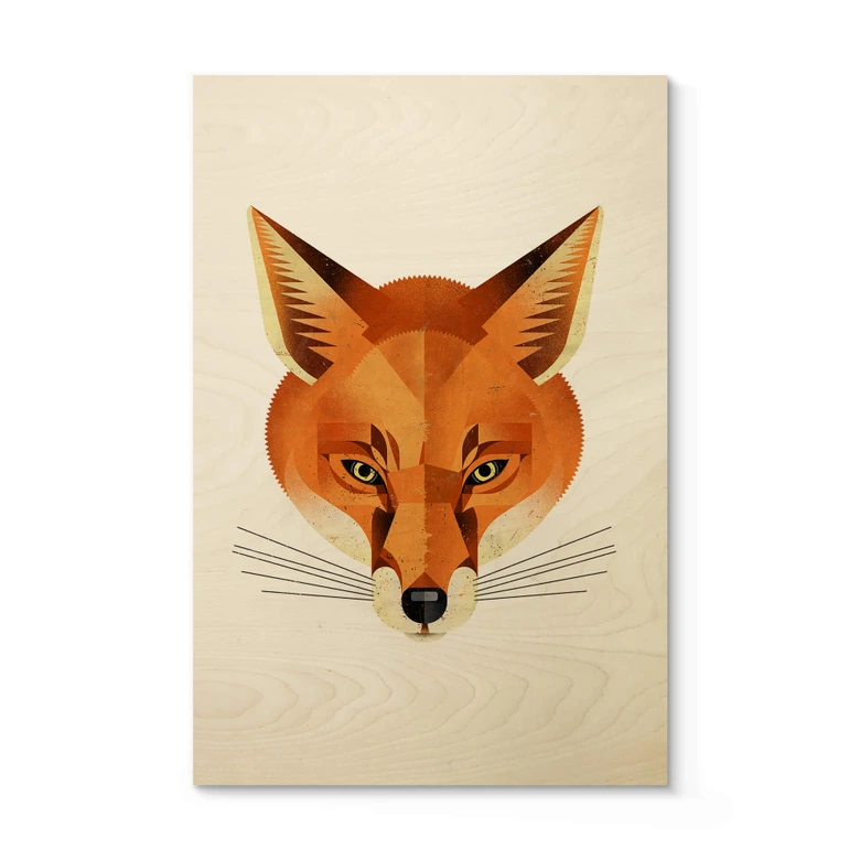 Holzbild Fuchs - Braun 
