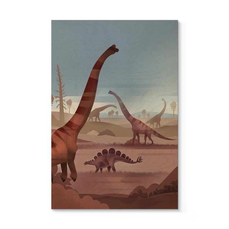 Houten Poster Braun - in het land van de dinosaurussen 
